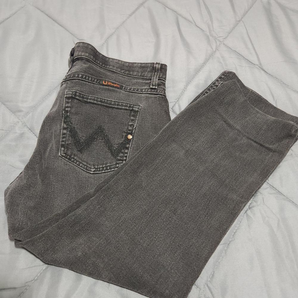 Wrangler Jeans Juniors 9/10x32 Mid Rise Q-Baby Black Bootcut Read Size